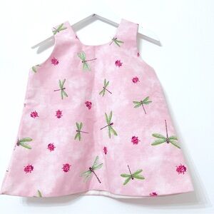 🤍Pink Dress with Dragonfly Print